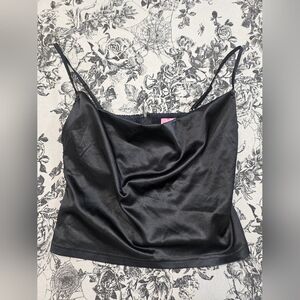 Dolls Kill Sugar Thrillz Underwire Lace Bra Everlasting Passion Satin Top Black